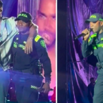 Un policía se sube al escenario y canta en concierto de Romeo Santos en Colombia